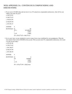 WEB APPENDIX 5A : CONTINUOUS COMPOUNDING AND